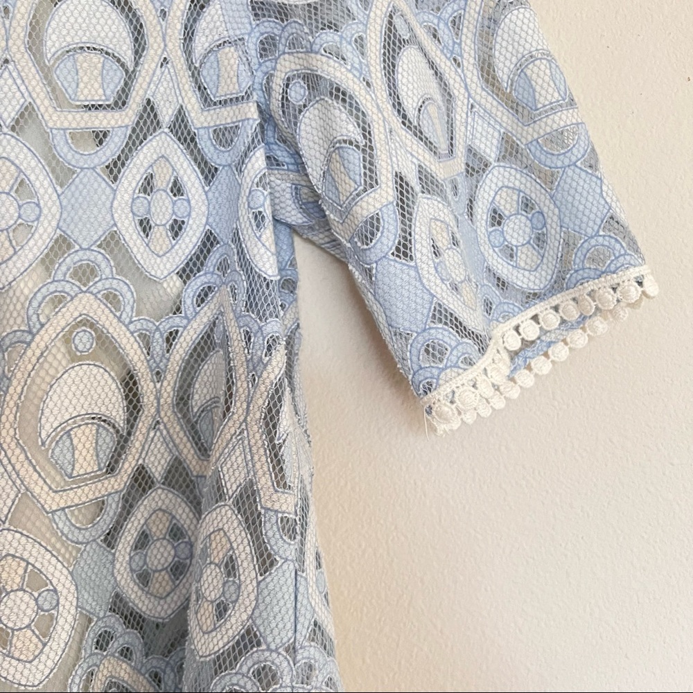 NWT amazing Anthropologie lace blouse top blue sz 0 - Picture 6 of 12